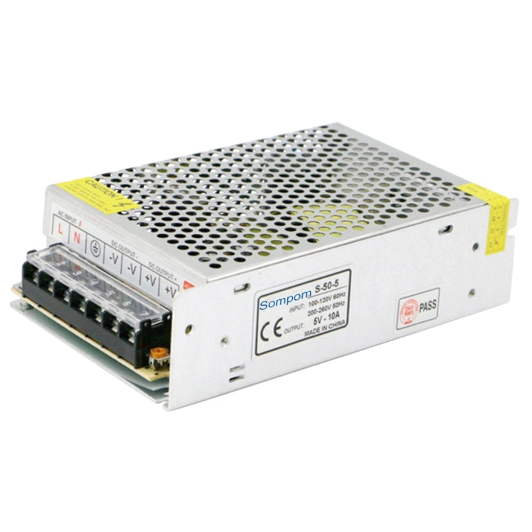 SOMPOM S-50-5 50W 5V 10A Driver di commutazione LED Striscia luminosa Display Schermo Illuminazione Monitor Alimentatore, 50W 5V/10A