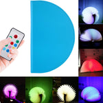 Luce notturna semicircolare creativa portatile con ricarica USB con telecomando, Semicircle (Blue), Semicircle (Brown)