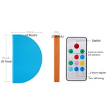 Luce notturna semicircolare creativa portatile con ricarica USB con telecomando, Semicircle (Blue), Semicircle (Brown)