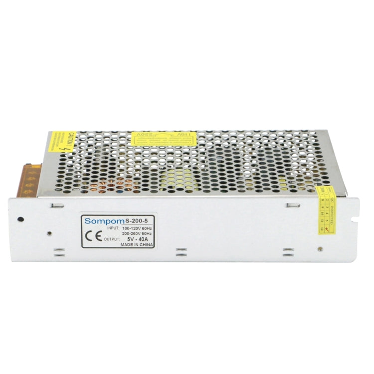 SOMPOM S-200-5 200W 5V 40A Driver di commutazione LED Striscia luminosa Display Schermo Illuminazione Monitor Alimentatore, 200W 5V/40A