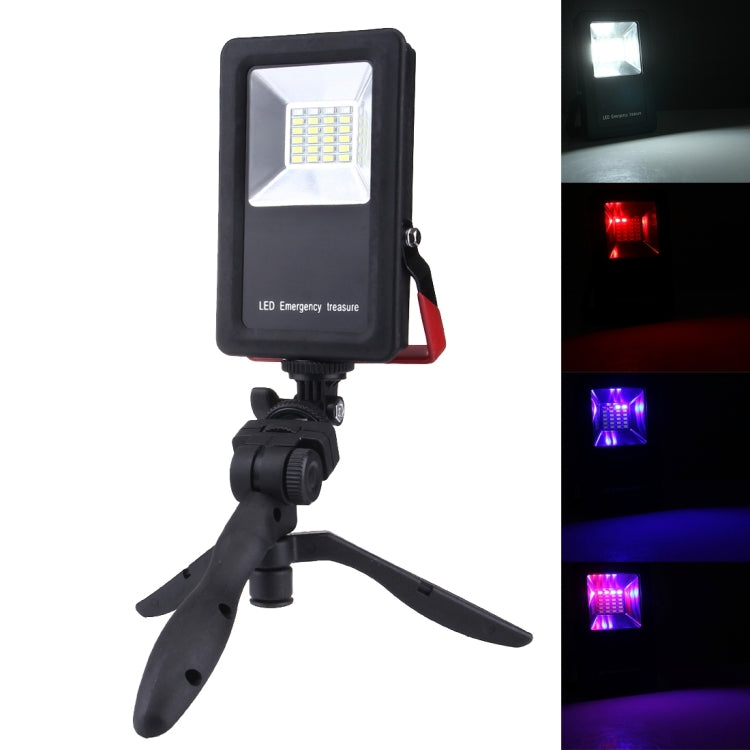 Lampada portatile 24 LED 30W luce rossa e blu IP65