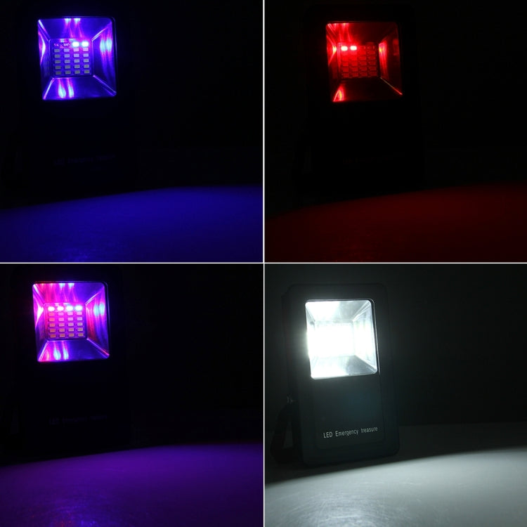 Lampada portatile 24 LED 30W luce rossa e blu IP65
