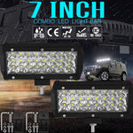 Striscia LED da 7 pollici 18W 1800LM 3 file di lavoro Refit Lampada per fuoristrada Lampada da tetto per tetto, 7 inch 72W