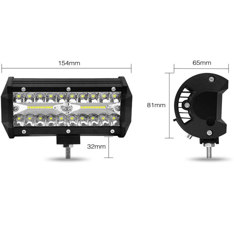Lampada a striscia LED da 7 pollici 30W 3000LM 6000K funzionante Refit Luce di striscia per tetto fuoristrada, 7 inch 120W