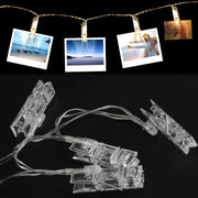 Catena luminosa 40 LED 4 metri con clip e 3 batterie AA