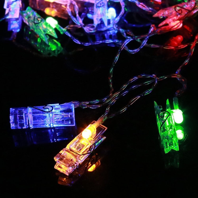 Catena luminosa 40 LED 4 metri con clip e batterie AA