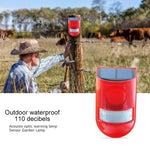 Allarme solare antifurto IP65 110 dB con luce rossa