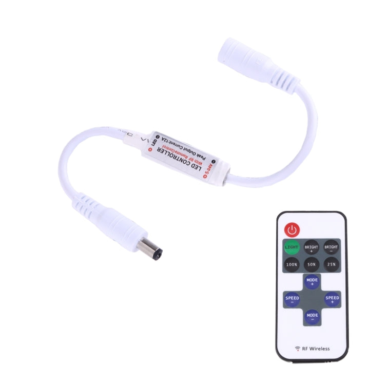 Mini controller LED monocolore con telecomando RF a 11 tasti, CC 5-24 V (bianco)