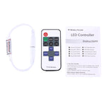 Mini controller LED monocolore con telecomando RF a 11 tasti, CC 5-24 V (bianco)