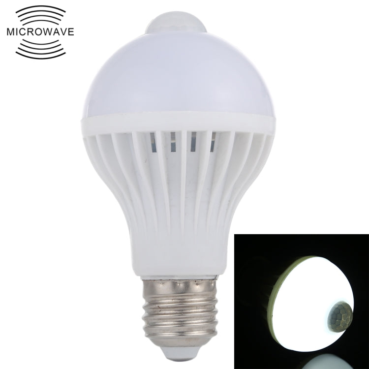 E27 7W 16 LED SMD 5730 450LM Lampadina LED con sensore di movimento a infrarossi, Distanza sensore: 4-6m, CA 220V, E27 7W White Light, E27 7W Warm White