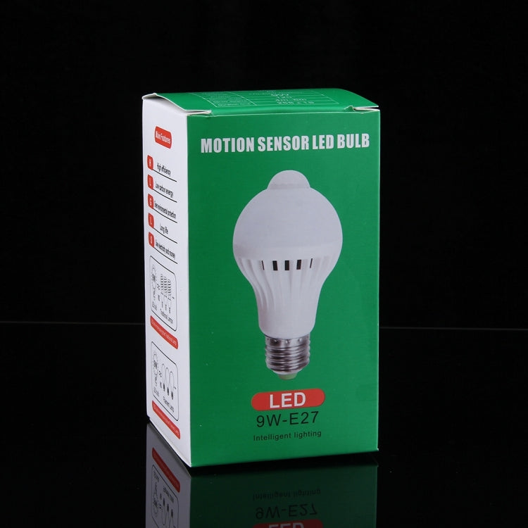Distanza del sensore: 4-6 m, CA 85-265 V, E27 9W White Light, E27 9W Warm White