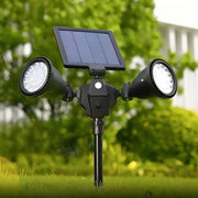 Faretto LED solare doppia testa con sensore movimento