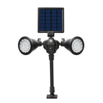 Faretto LED solare doppia testa con sensore movimento