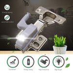 Lampada con sensore LED con cerniera interna universale da 0,3 W, armadio, 3 LED, luce notturna, accensione/spegnimento automatico, 1 PCS White Light, 1 PCS Warm White