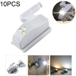 10 pezzi 0,3 W cerniera interna universale LED lampada sensore armadio 3 LED luce notturna lampadina ON / OFF automatica, 10 PCS White Light, 10 PCS Warm White