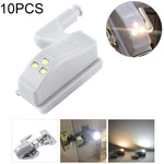 10 pezzi 0,3 W cerniera interna universale LED lampada sensore armadio 3 LED luce notturna lampadina ON / OFF automatica, 10 PCS White Light, 10 PCS Warm White