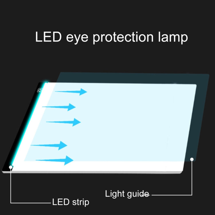 5W 5V LED Three-Level Dimmable A4 Acrylic Drawing Sketch Pad