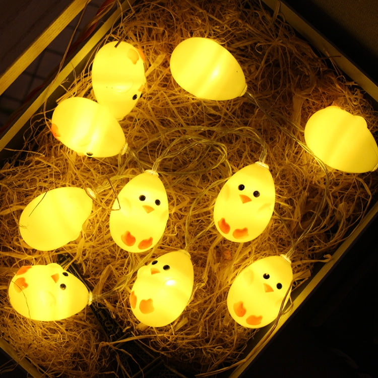Simpatico pollo giallo tipo 1,5 m 10 LED Lampada decorativa a batteria Luce decorativa per feste domestiche per le vacanze di Pasqua, Chicken