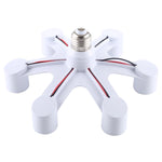 Adattatore per portalampada standard E27 da 1 a 6. Convertitore base per lampadine a LED, 1 to 6