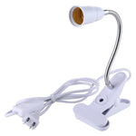Supporto base lampada a clip flessibile E27 da 360 gradi con interruttore, spina americana