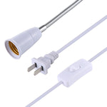 Supporto base lampada a clip flessibile E27 da 360 gradi con interruttore, spina americana