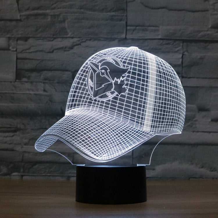 Lampada da tavolo con luce di visione a LED colorata 3D a forma di berretto da baseball, versione con telecomando a 16 colori, 16 Colors Remote Control Version