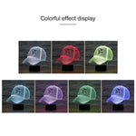 Lampada da tavolo con luce di visione a LED colorata 3D a forma di berretto da baseball, versione con telecomando a 16 colori, 16 Colors Remote Control Version