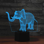 Lampada da tavolo con luce di visione a LED colorata 3D a forma di elefante, versione con telecomando a 16 colori, 16 Colors Remote Control Version