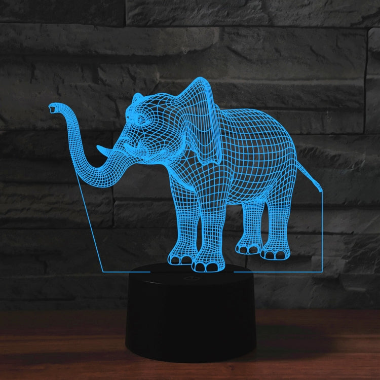 Lampada da tavolo con luce di visione a LED colorata 3D a forma di elefante, versione con telecomando a 16 colori, 16 Colors Remote Control Version
