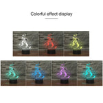 Lampada da tavolo con luce di visione a LED colorata 3D a forma di Skate Boy, versione touch di ricarica, Charging Touch Version