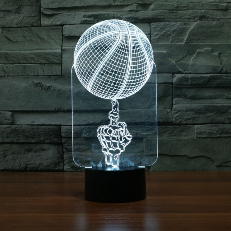 Luce notturna decorativa a LED 3D creativa con base nera da basket, alimentata tramite USB e batteria, Powered by USB and Battery