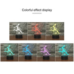 Gioca a calcio Lampada notturna decorativa a LED creativa 3D con base nera, USB con versione con pulsante a sfioramento, USB with Touch Button Version