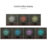 Luce notturna decorativa a LED 3D creativa con base nera girasole, versione USB con pulsante a sfioramento, USB with Touch Button Version