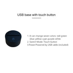 Luce notturna decorativa a LED 3D creativa con base nera girasole, versione USB con pulsante a sfioramento, USB with Touch Button Version