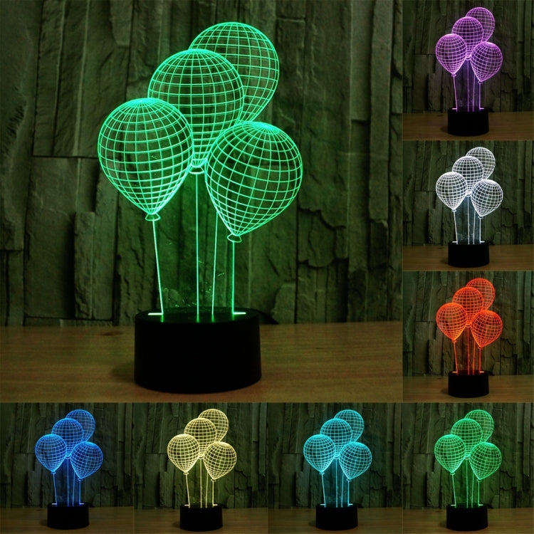 Lampada da scrivania con lampada stereo visiva creativa a 7 colori, luce notturna, Balloon Style