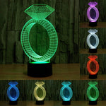 Lampada da scrivania con lampada stereo visiva creativa a 7 colori, luce notturna, Diamond Ring Style