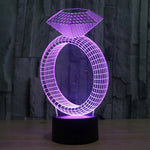 Lampada da scrivania con lampada stereo visiva creativa a 7 colori, luce notturna, Diamond Ring Style