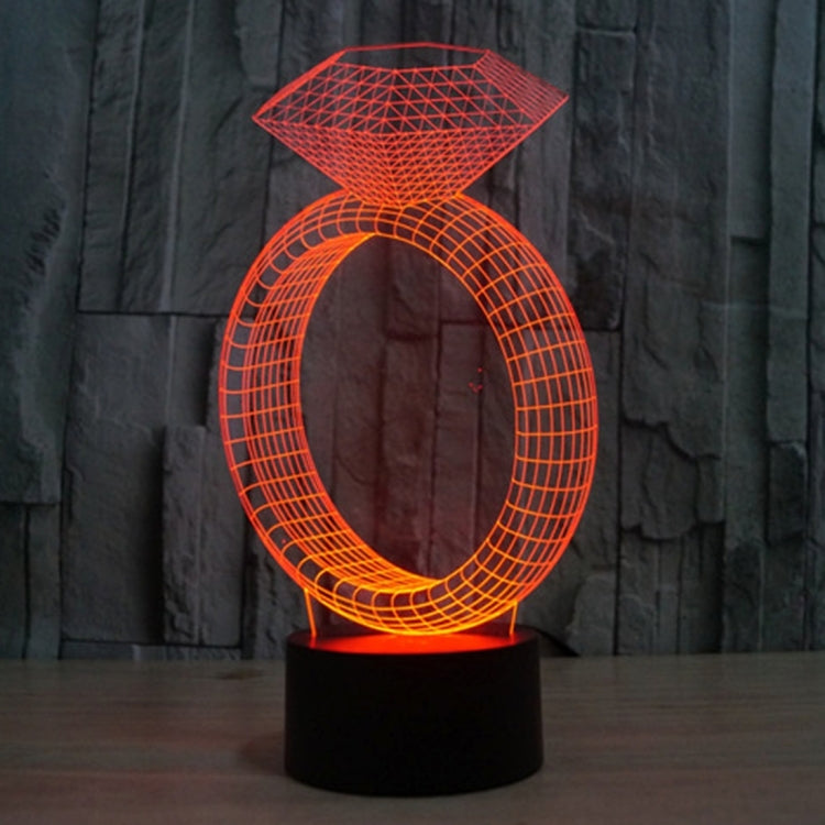 Lampada da scrivania con lampada stereo visiva creativa a 7 colori, luce notturna, Diamond Ring Style