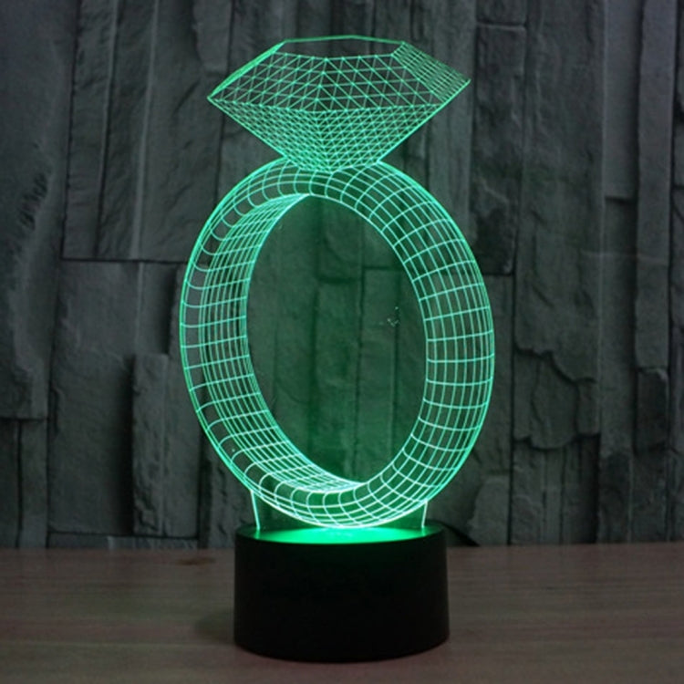 Lampada da scrivania con lampada stereo visiva creativa a 7 colori, luce notturna, Diamond Ring Style