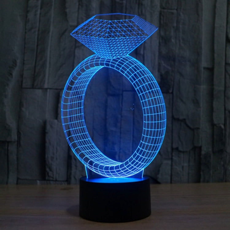 Lampada da scrivania con lampada stereo visiva creativa a 7 colori, luce notturna, Diamond Ring Style