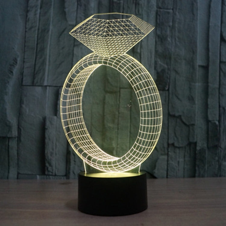 Lampada da scrivania con lampada stereo visiva creativa a 7 colori, luce notturna, Diamond Ring Style