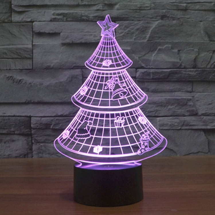 Lampada da scrivania con lampada stereo visiva creativa a 7 colori, luce notturna, Christmas Tree Style
