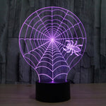 Lampada da scrivania con lampada stereo visiva creativa a 7 colori, luce notturna, Cobweb Style