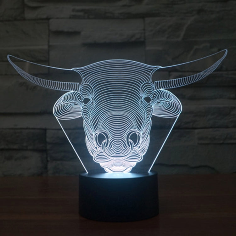 Lampada da scrivania con lampada stereo visiva creativa a 7 colori, luce notturna, Cow Style