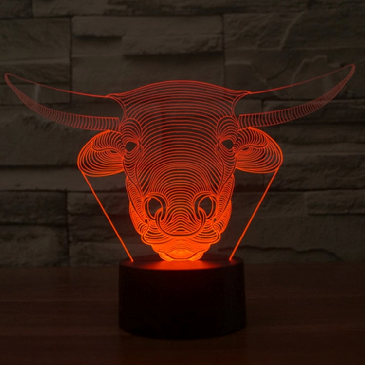 Lampada da scrivania con lampada stereo visiva creativa a 7 colori, luce notturna, Cow Style