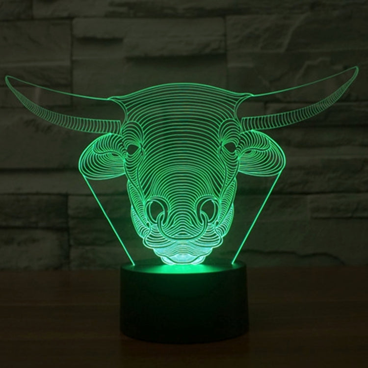 Lampada da scrivania con lampada stereo visiva creativa a 7 colori, luce notturna, Cow Style