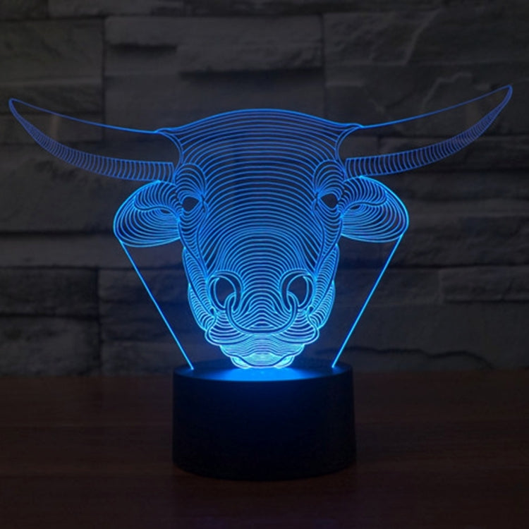 Lampada da scrivania con lampada stereo visiva creativa a 7 colori, luce notturna, Cow Style
