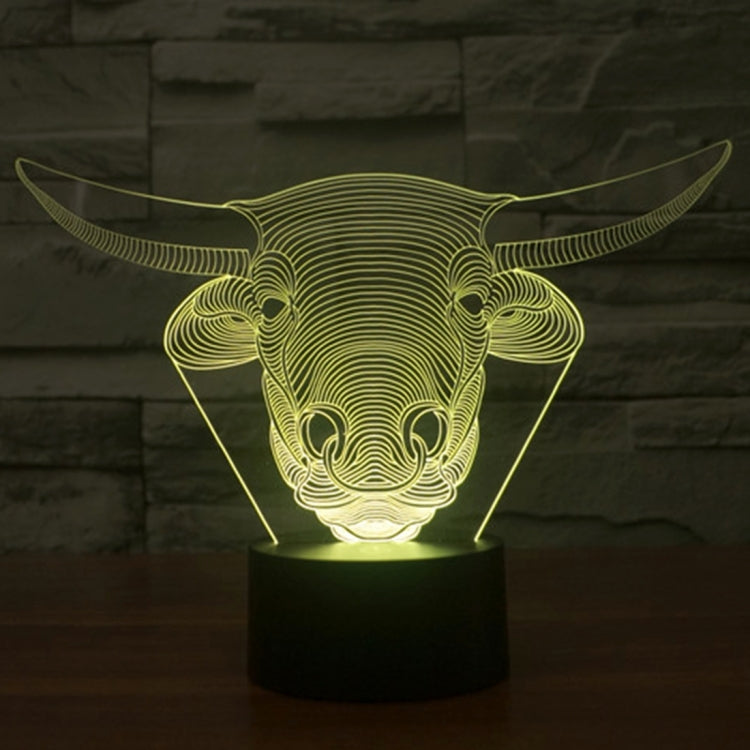 Lampada da scrivania con lampada stereo visiva creativa a 7 colori, luce notturna, Cow Style
