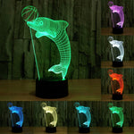 Lampada da scrivania con lampada stereo visiva creativa a 7 colori, luce notturna, Dolphin Heading the Ball Style