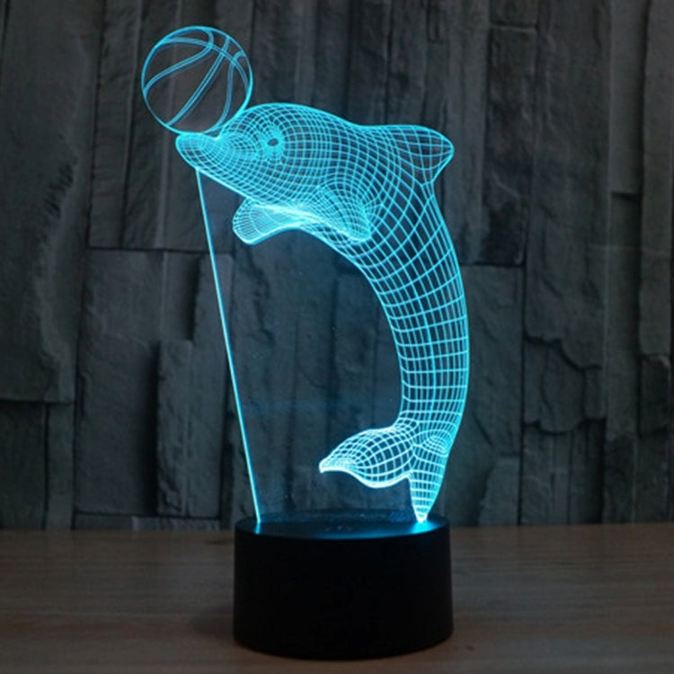 Lampada da scrivania con lampada stereo visiva creativa a 7 colori, luce notturna, Dolphin Heading the Ball Style